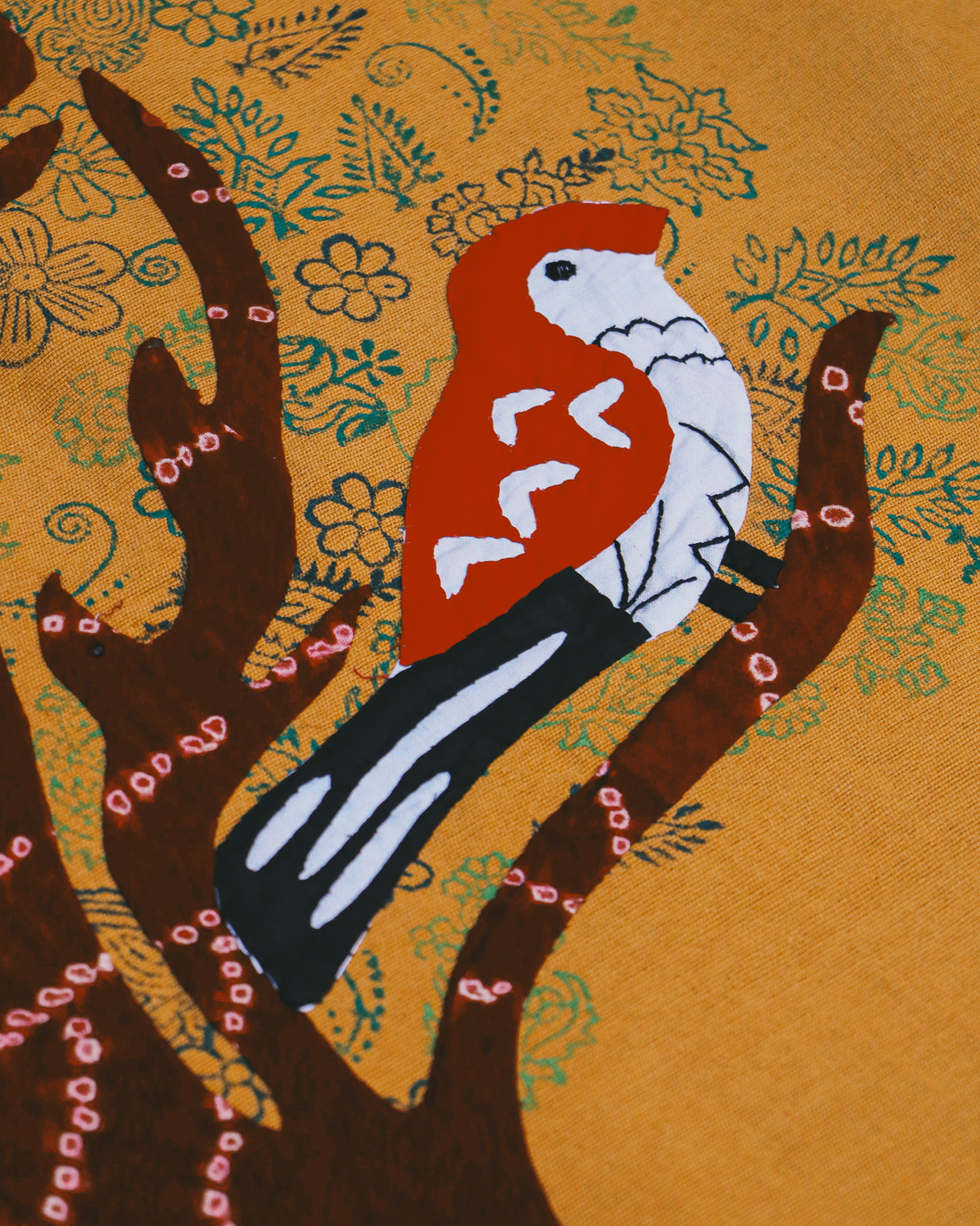 Ajrak Bird Tapestry by Aman Kay Rang