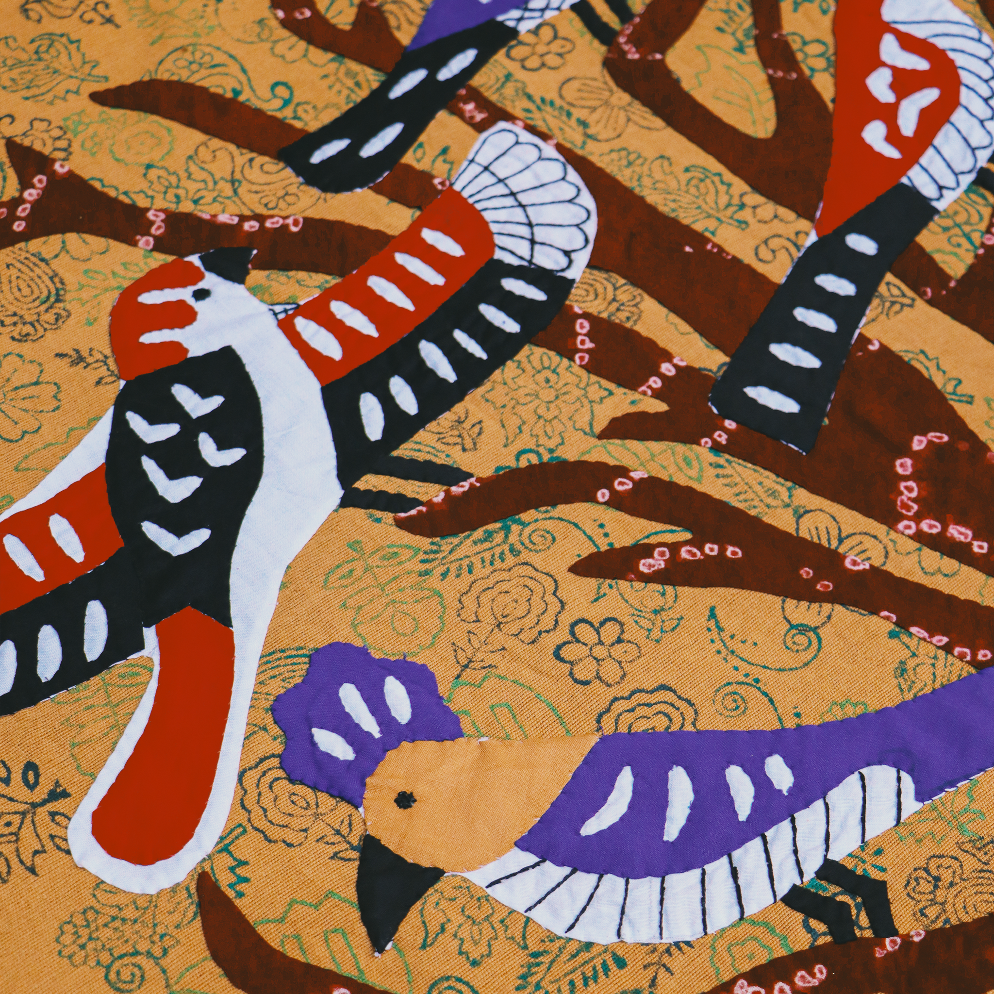 Ajrak Bird Tapestry by Aman Kay Rang