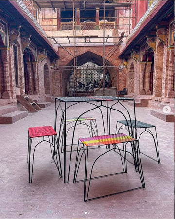 Tahir Designs Rattan 4-seater Table Set
